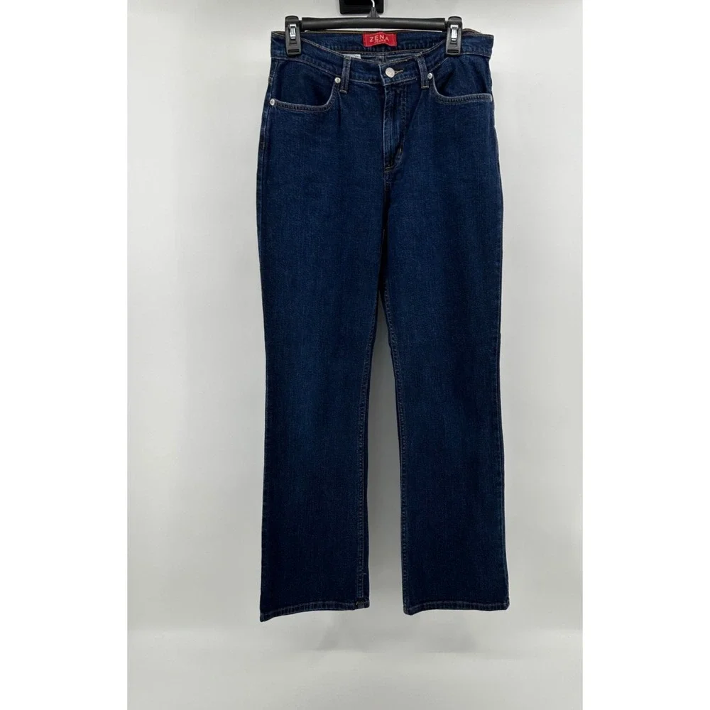 Zena Denim Jeans Womens 6 Dark Wash Straight Leg Mid Rise Fall Winter Blue Jeans